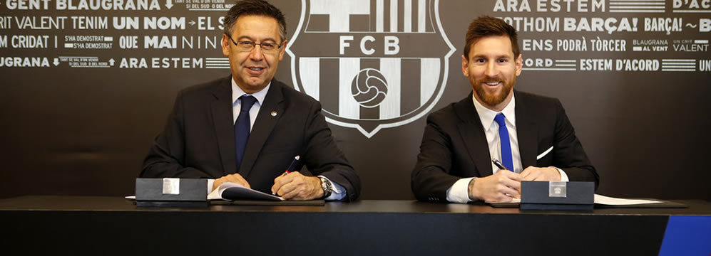 Lionel Messi Bartomeu Unterschrift